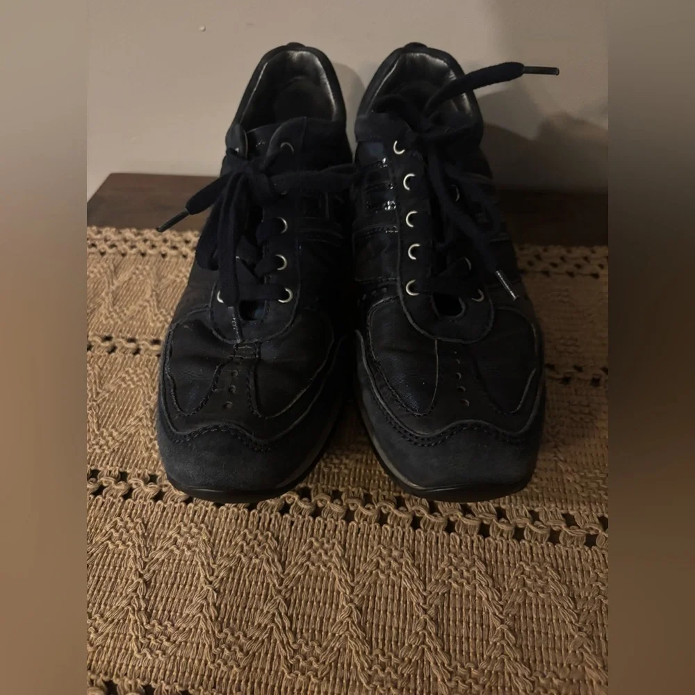 HOGAN Black Leather Lace Up Sneakers Women’s Size 6 (36)